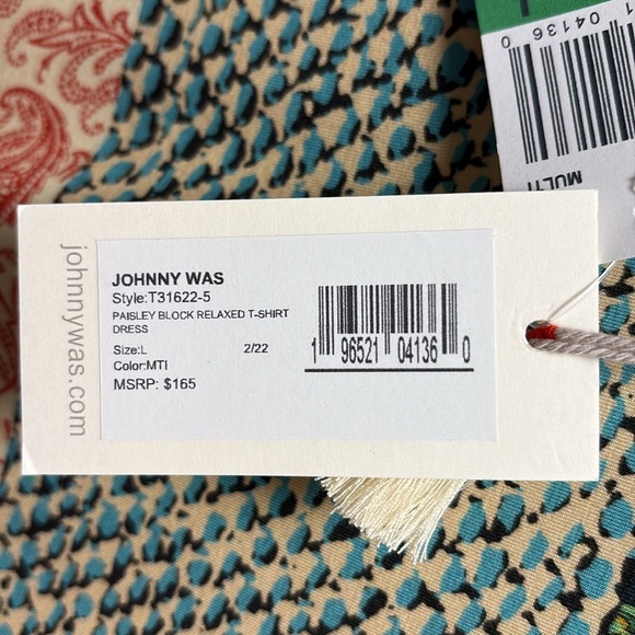 Johnny Was PAISLEY BLOCK RELAXED T‑SHIRT DRESS Size L NWT - Picture 8 of 9